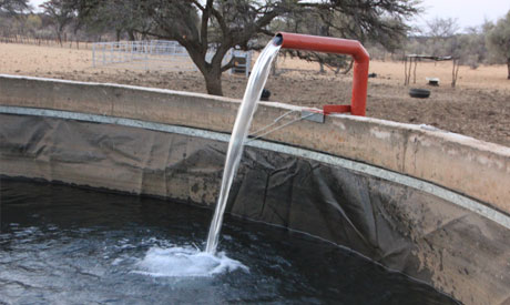 Water flowing into storage dam